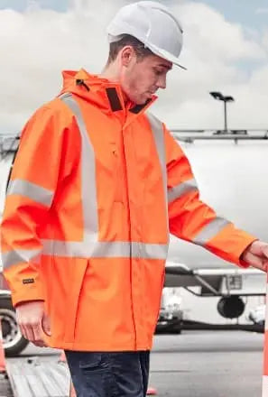 SYZMIK Men's Hi Vis X Back Heavy Duty Waterproof Jacket ZJ620 - City Workwear